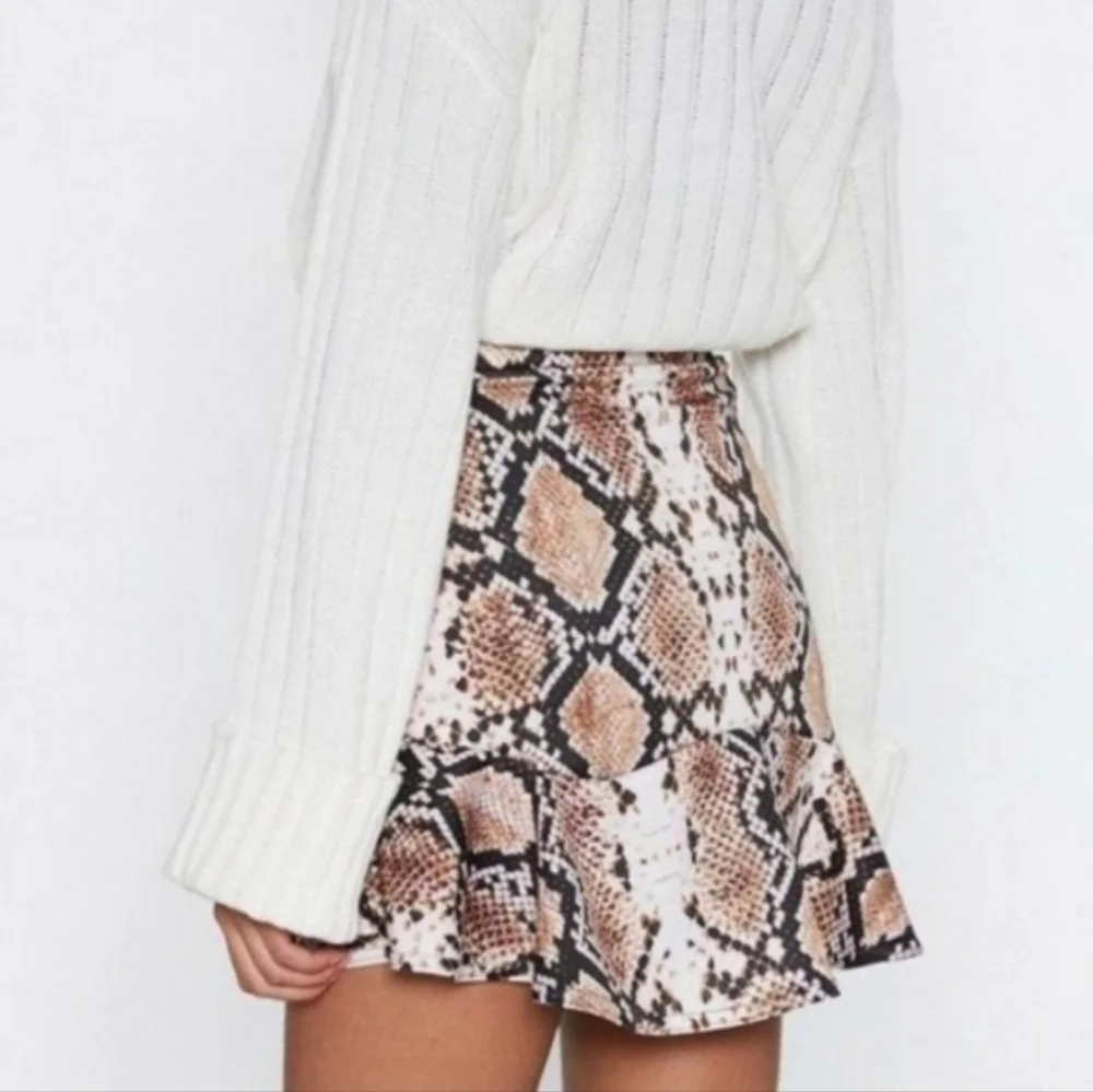 Nasty Gal Flip It Snake Print Mini Skirt